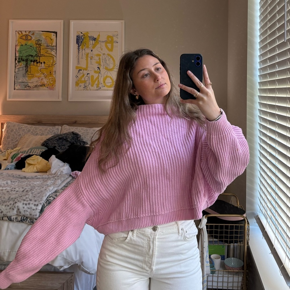 Free people pink sweater